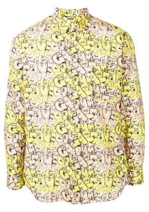 Comme Des Garçons Shirt graphic-print cotton shirt - Yellow