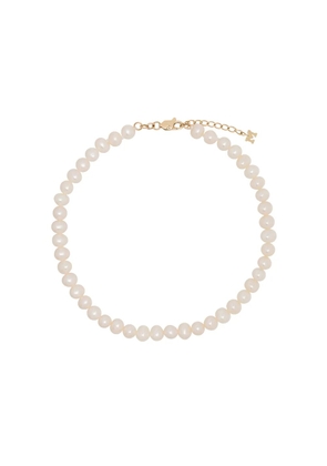 Mateo 9kt yellow gold pearl anklet - White