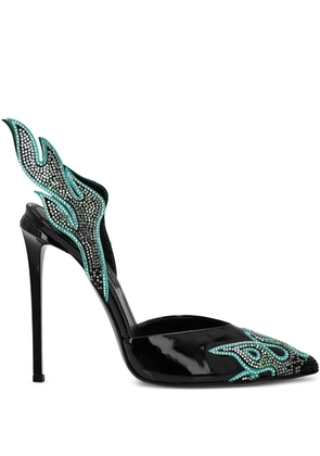 Philipp Plein 120mm flame-detail pumps - Black