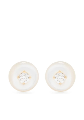 Fernando Jorge 18kt yellow gold large Orbit diamond and tagua earrings