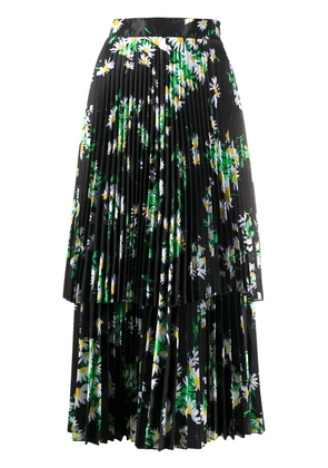 Richard Quinn daisy print midi dress - Black