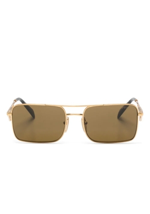 Prada Eyewear triangle-logo rectangle-frame sunglasses - Gold