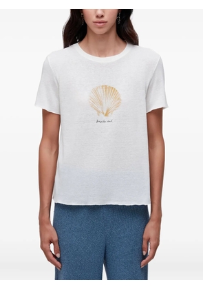 Osklen shell-print raw-edge T-shirt - White