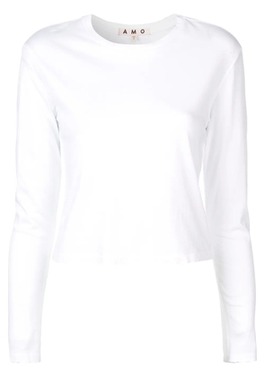 AMO fitted long sleeved top - White