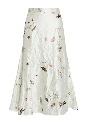 ERDEM printed-detail A-line midi skirt - Neutrals