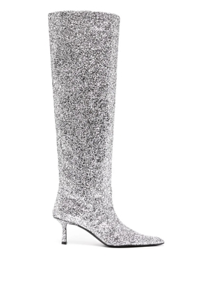 Alexander Wang Viola 60mm glitter long boots - Silver