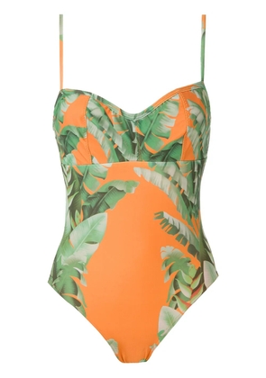 Amir Slama floral print swimsuit - Orange