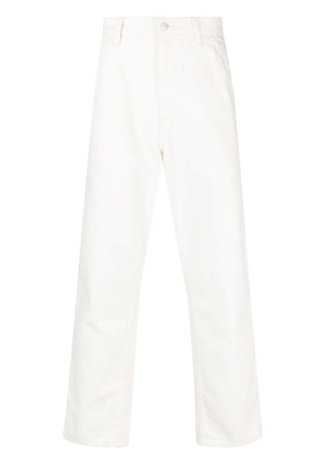 Carhartt WIP logo-patch cotton straight-leg trousers - Neutrals