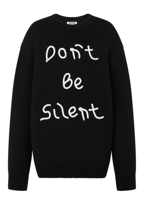 Moschino embroidered wool sweater - Black