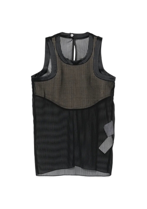 sacai striped sleeveless top - Black