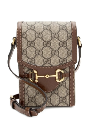 Gucci Pre-Owned horsebit-detail GG-supreme-canvas shoulder bag - Neutrals