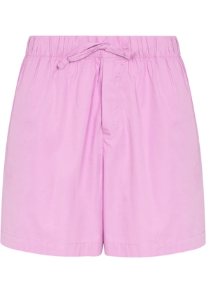 TEKLA high-waist drawstring poplin shorts - Purple
