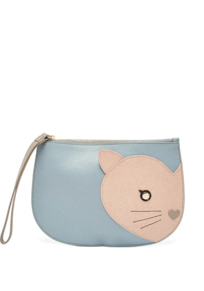 Furla cat-face leather pouch - Blue