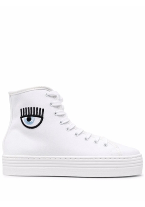 Chiara Ferragni patch-detail lace-up sneakers - White