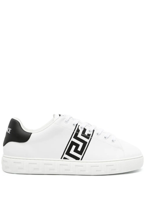 Versace Greca embroidered sneakers - White