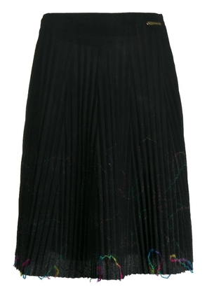 Versace Pre-Owned 1990s thread embellishments pleated skirt - Black
