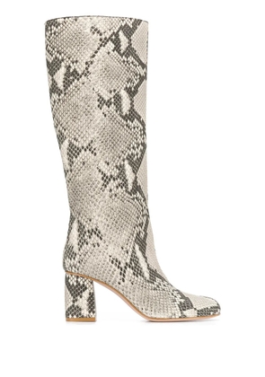 RED(V) snakeskin-effect boots - Neutrals