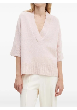 Liviana Conti V-neck short-sleeve sweater - Pink