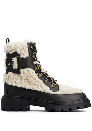 Tod's faux-shearling leather ankle boots - White