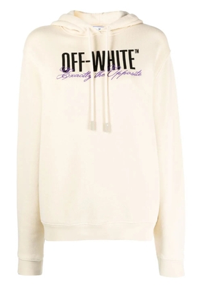 Off-White Big Logo Opposite-print hoodie - Neutrals