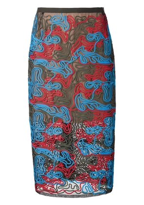 Julien David exposed seam mesh skirt - Blue