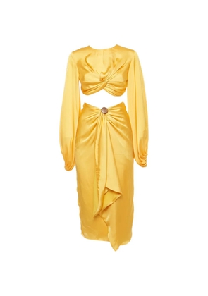 ANDREA IYAMAH sraped skirt set - Yellow