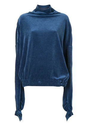 Paula Knorr velour draped top - Blue