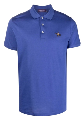 Ralph Lauren Purple Label embroidered logo polo shirt - Blue