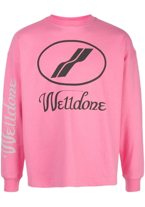 We11done logo print crewneck sweatshirt - Pink