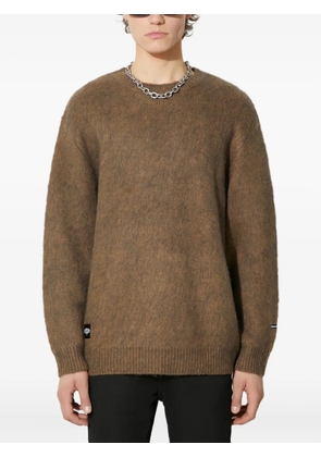 MANASTASH brushed-effect crew-neck sweater - Brown