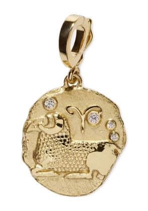 Azlee 18K yellow gold Of The Stars Aries diamond pendant