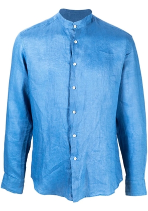 PENINSULA SWIMWEAR crinkled effect curved hem shirt - Blue