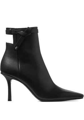 Jimmy Choo Camie knotted-strap leather ankle boots - Black