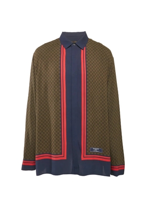 Balmain Pre-Owned monogram-print shirt - Brown