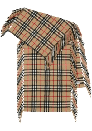 Burberry check-pattern cashmere scarf - Brown
