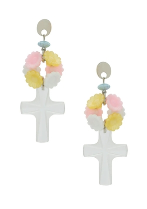Amir Slama Bijoux clear cross earrings - Neutrals