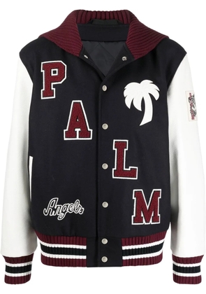 Palm Angels logo-patch varsity jacket - Blue