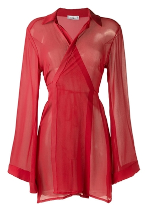 Amir Slama tie-front silk beach dress - Red