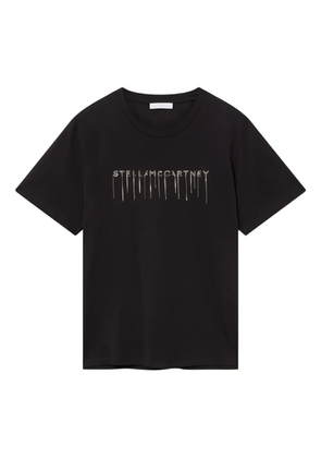 Stella McCartney embroidered -logo T-shirt - Black