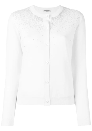 Miu Miu sequin stars cardigan - White