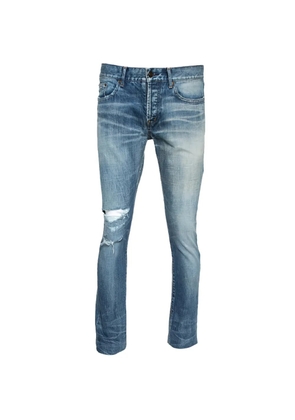 Saint Laurent Pre-Owned washed distressed jeans - Blue