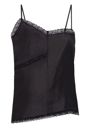 MM6 Maison Margiela lace-detail silk top - Black