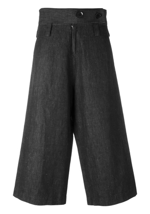 Yohji Yamamoto Pre-Owned high waist cropped trousers - Grey