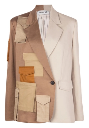 Monse multi patch pocket two-tone blazer - Neutrals
