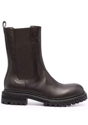 Del Carlo chunky leather boots - Brown