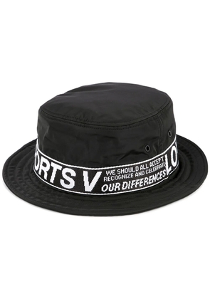Ports V logo flat fedora hat - Black