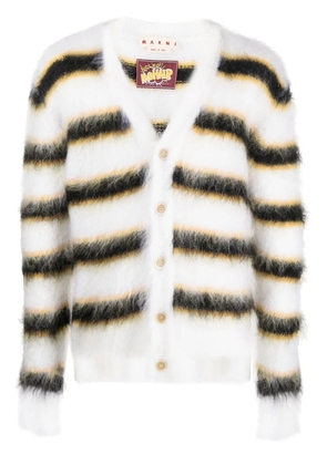 Marni stripe-print cardigan - White