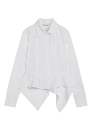 Max Mara logo-button long-sleeve shirt - White