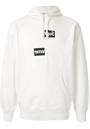 Comme Des Garçons Pre-Owned x Supreme 2018 logo hoodie - White