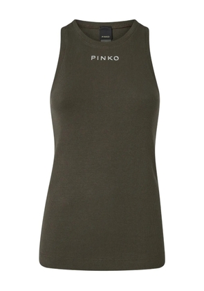 PINKO ribbed logo top - Grey